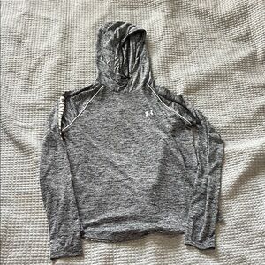 Under Armour Women's Heather Gray Hooded Long Sleeve Pullover